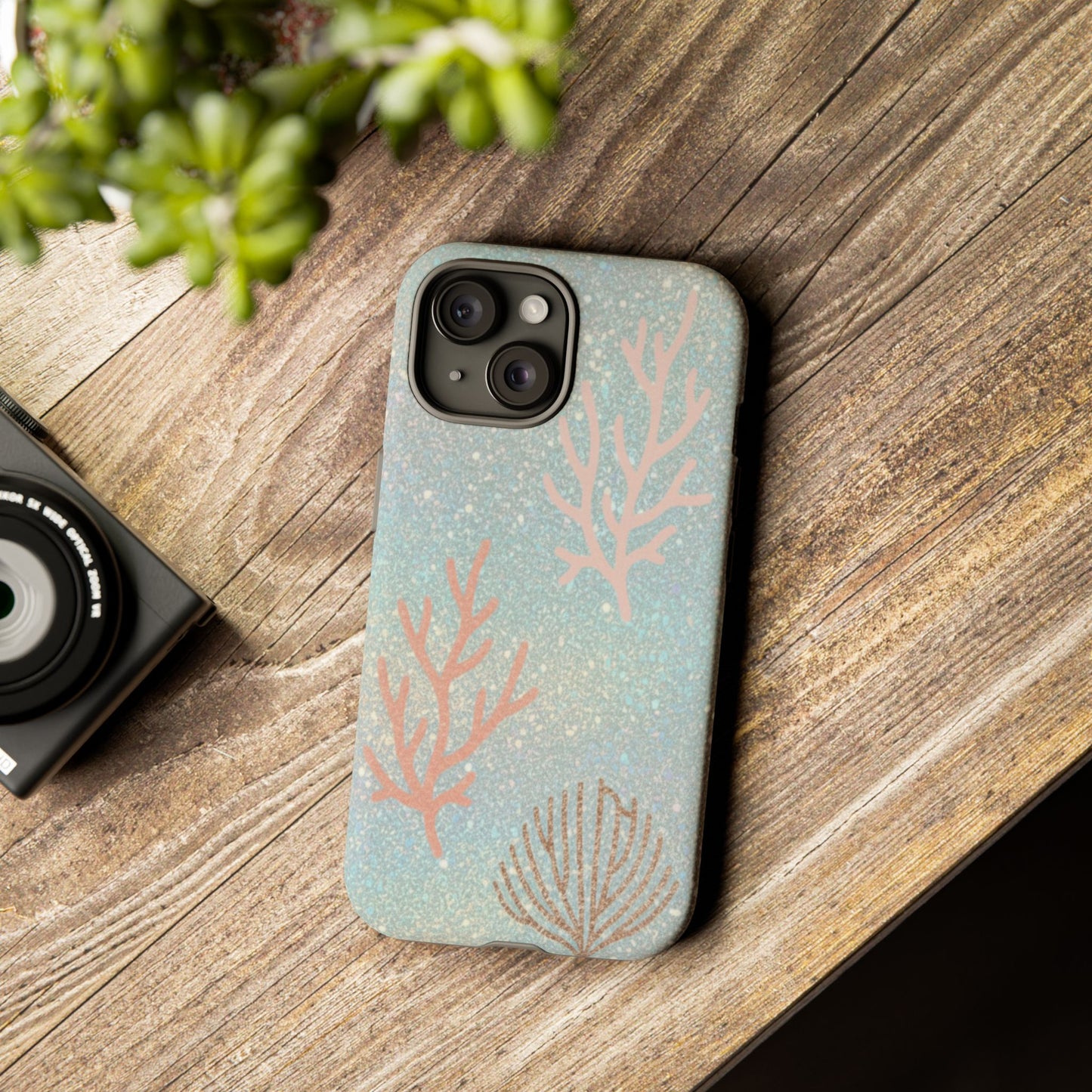 Seafoam Sparkle Phone Case – Coral & Seashell Tough Case
