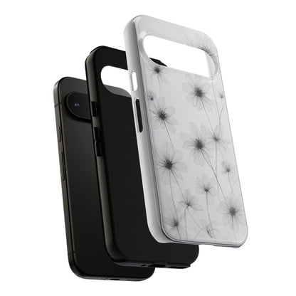 Tough Case — Black & White Floral Tough Phone Case