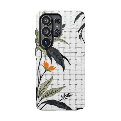 Floral Woven Tough Phone Case — Protective Botanical iPhone Cover