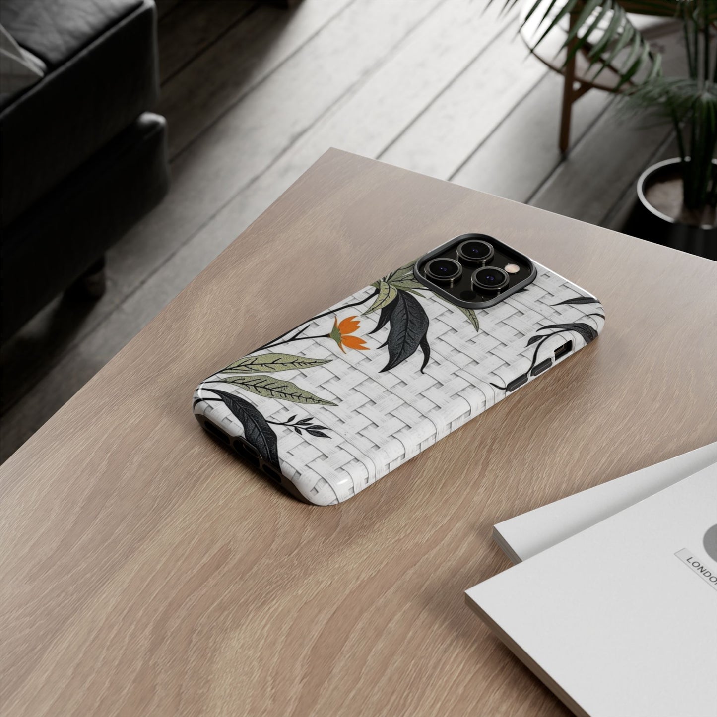 Floral Woven Tough Phone Case — Protective Botanical iPhone Cover