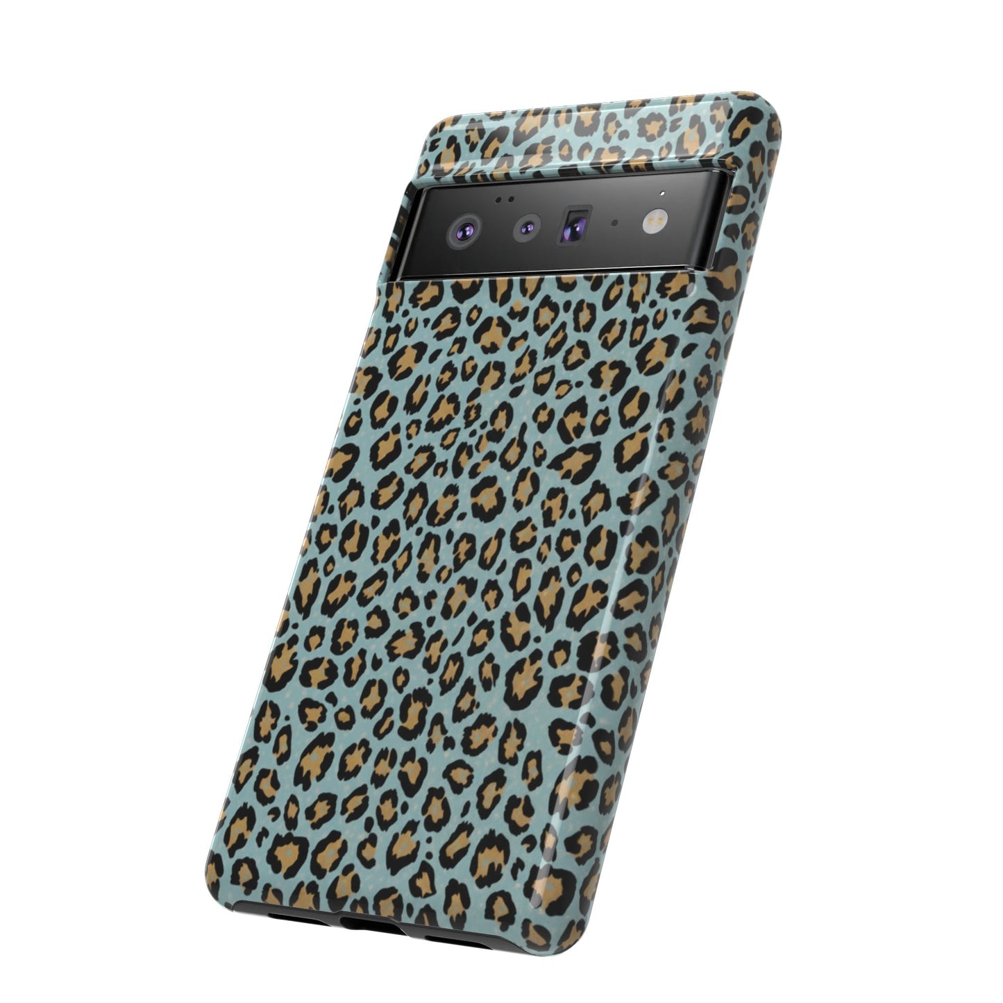 Leopard Print Tough Phone Case - Blue Cheetah Protective Cover