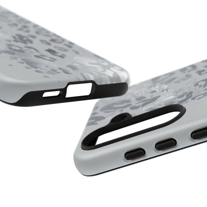 Gray Leopard Print Tough Phone Case