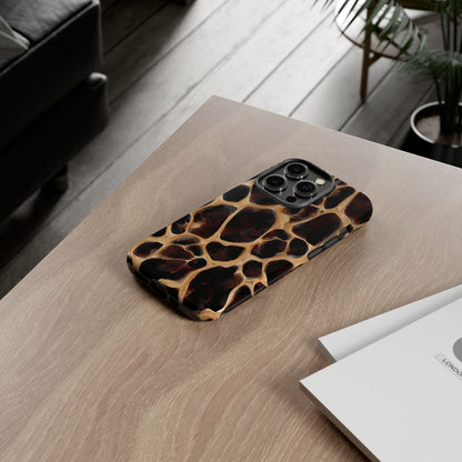Phone Case — Brown Leather Dot Texture Rugged Protective Cover