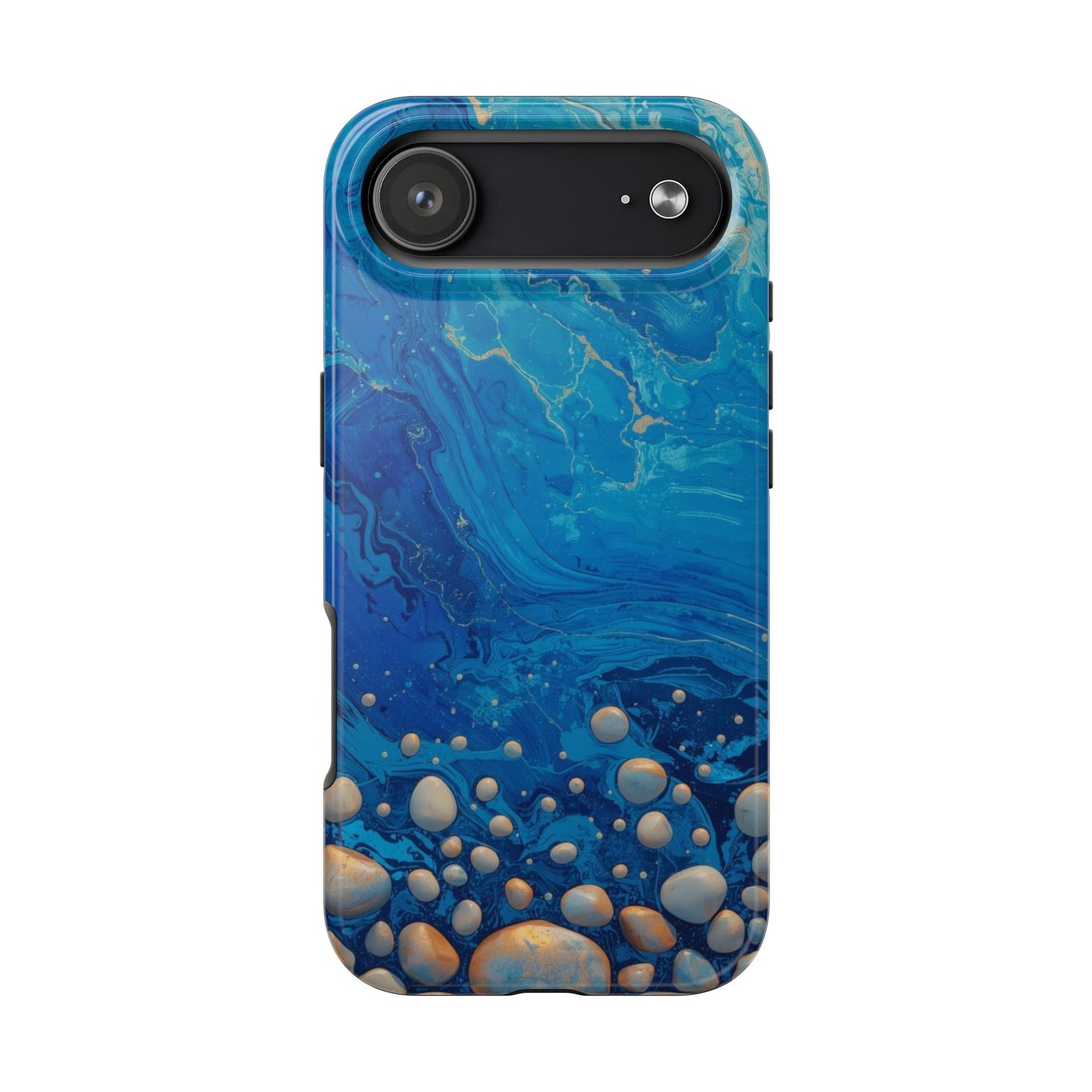 Blue Ocean Pebble Tough Phone Case — Protective Artistic Marble Design