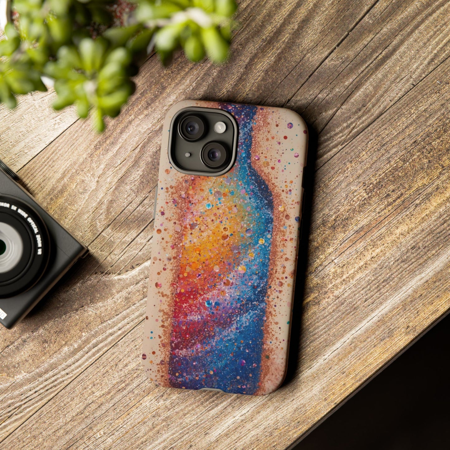 Galaxy Bottle Tough Phone Case — Colorful Nebula Splash iPhone Cover