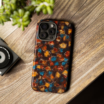 Phone Case - Amber Tortoiseshell Mosaic Protective Cover