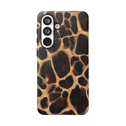 Phone Case — Brown Leather Dot Texture Rugged Protective Cover