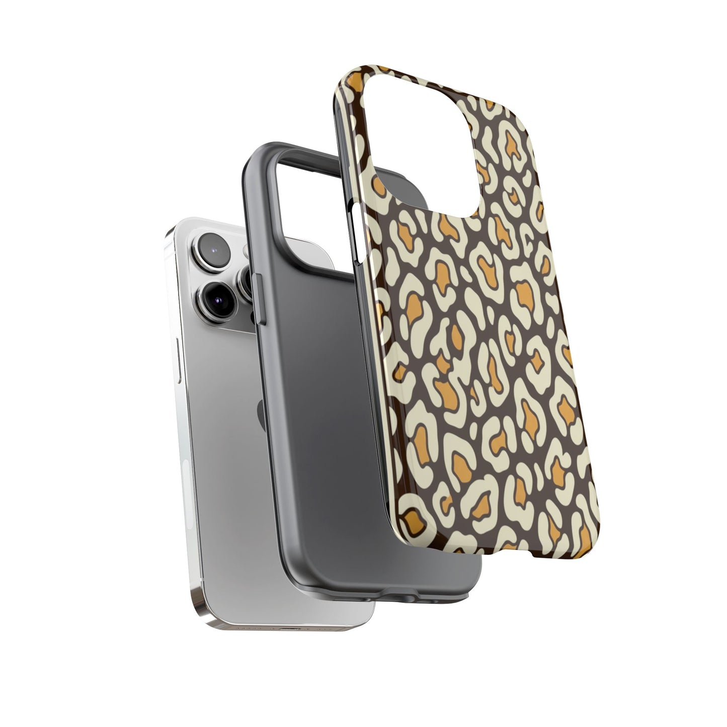 Leopard Print Tough Phone Case — Durable Protective iPhone Cover