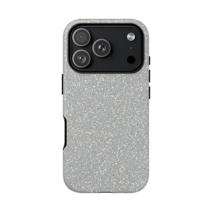 Glitter Silver Tough Phone Case — Sparkling Protective Phone Case