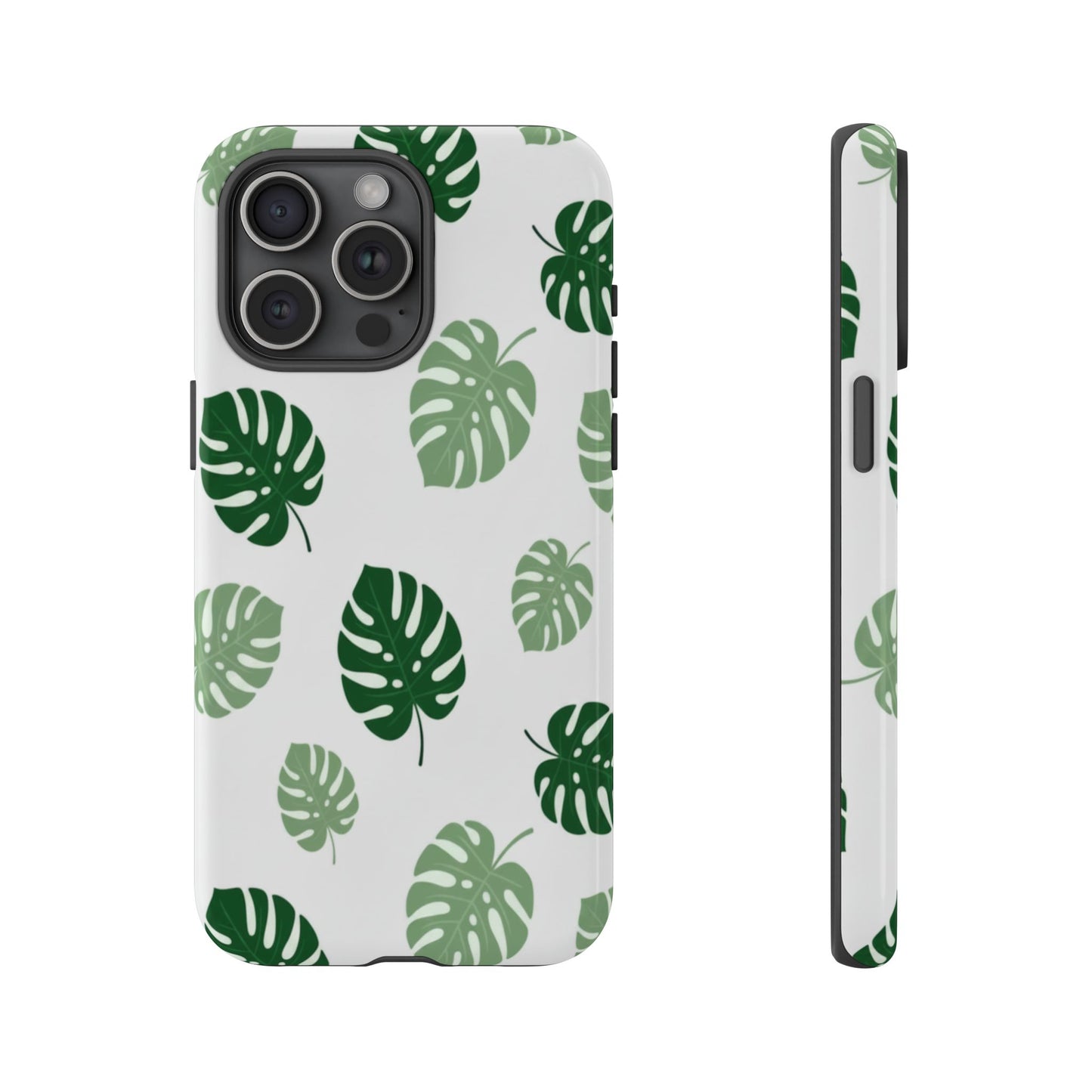 Monstera Leaf Phone Case — Tropical Green Pattern Tough Case