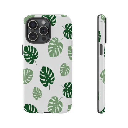 Monstera Leaf Phone Case — Tropical Green Pattern Tough Case