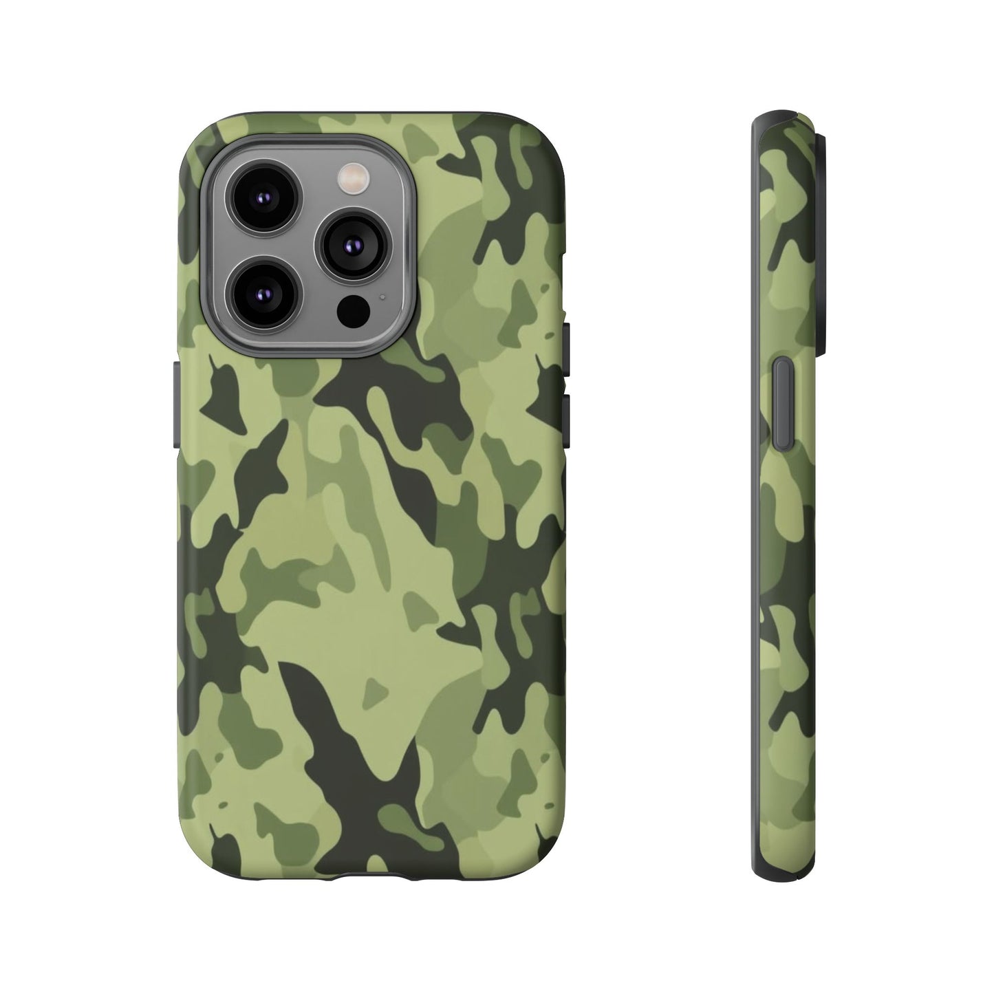 Camo Tough Phone Case — Military Green Protective iPhone Cover