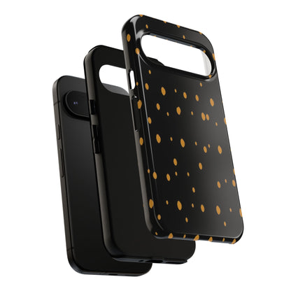 Black & Gold Dot Tough Phone Case — Protective Sparkle Pattern