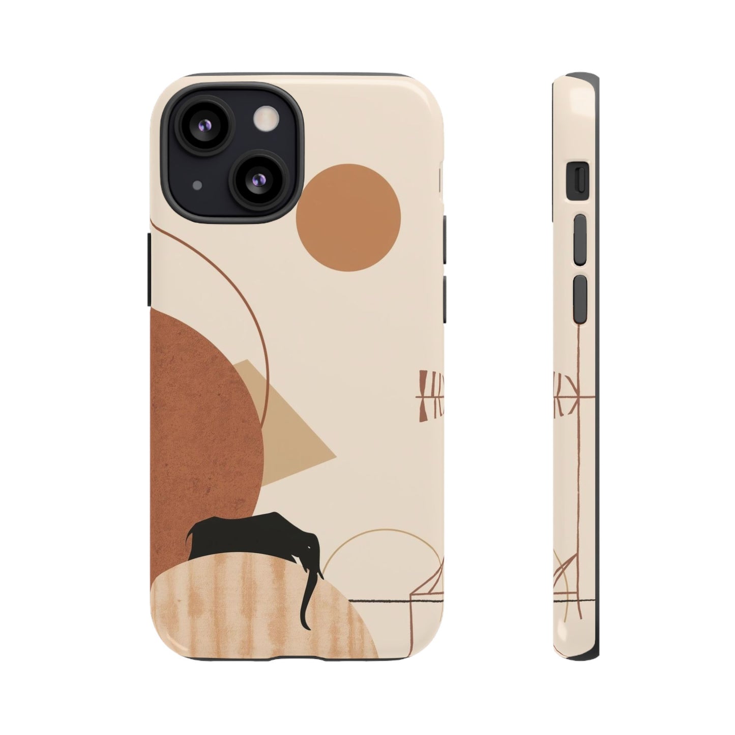 Abstract Earth Tones Phone Case — Minimal Geometric Design
