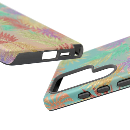 Tropical Palm Leaf Tough Phone Case – Colorful Pastel Botanical Protection