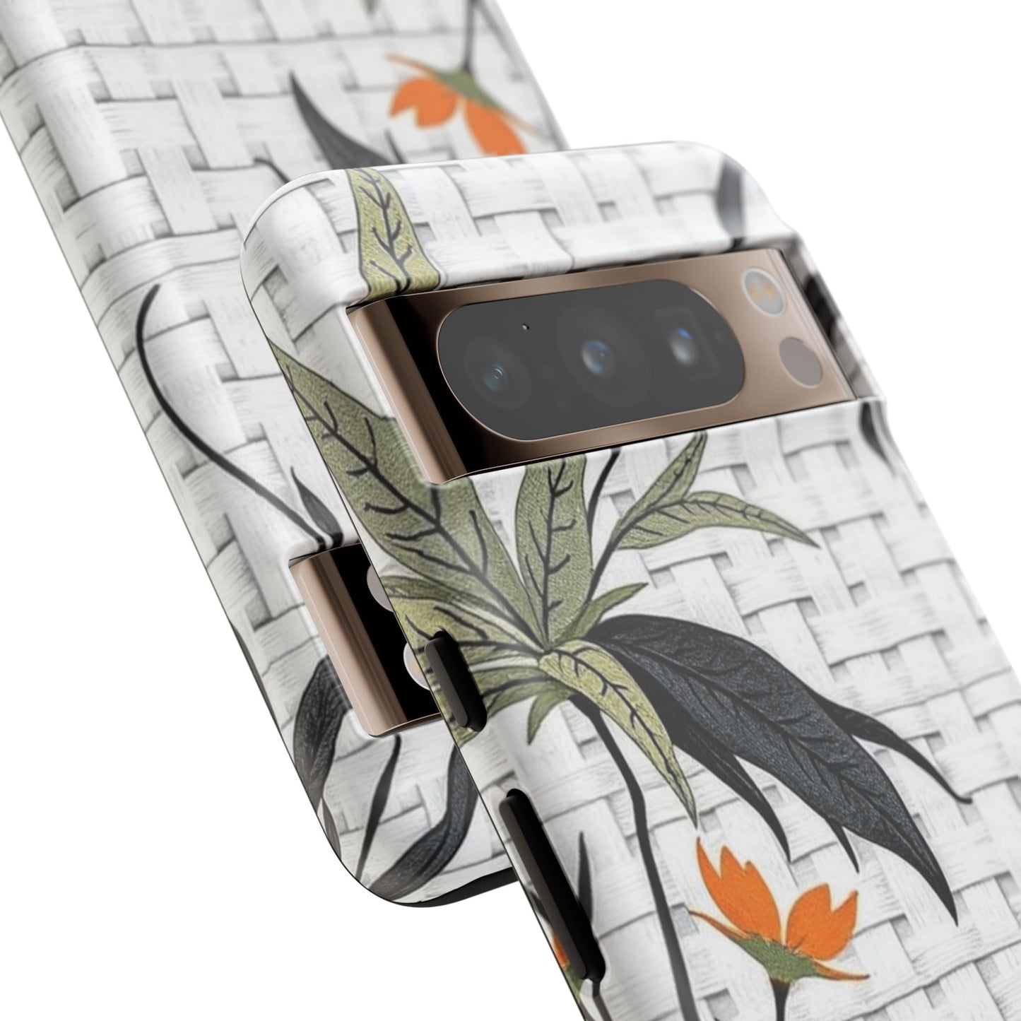 Floral Woven Tough Phone Case — Protective Botanical iPhone Cover