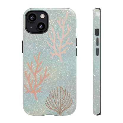 Seafoam Sparkle Phone Case – Coral & Seashell Tough Case