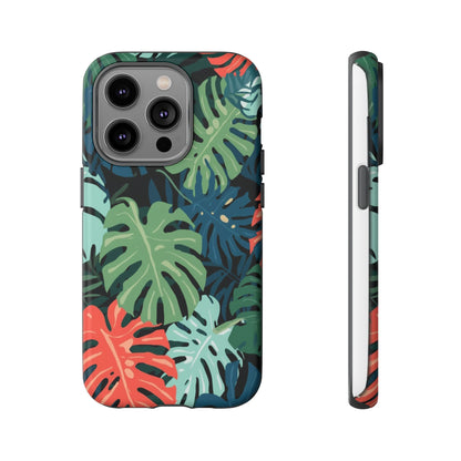Tropical Monstera Phone Case — Colorful Leaf Protective Tough Case