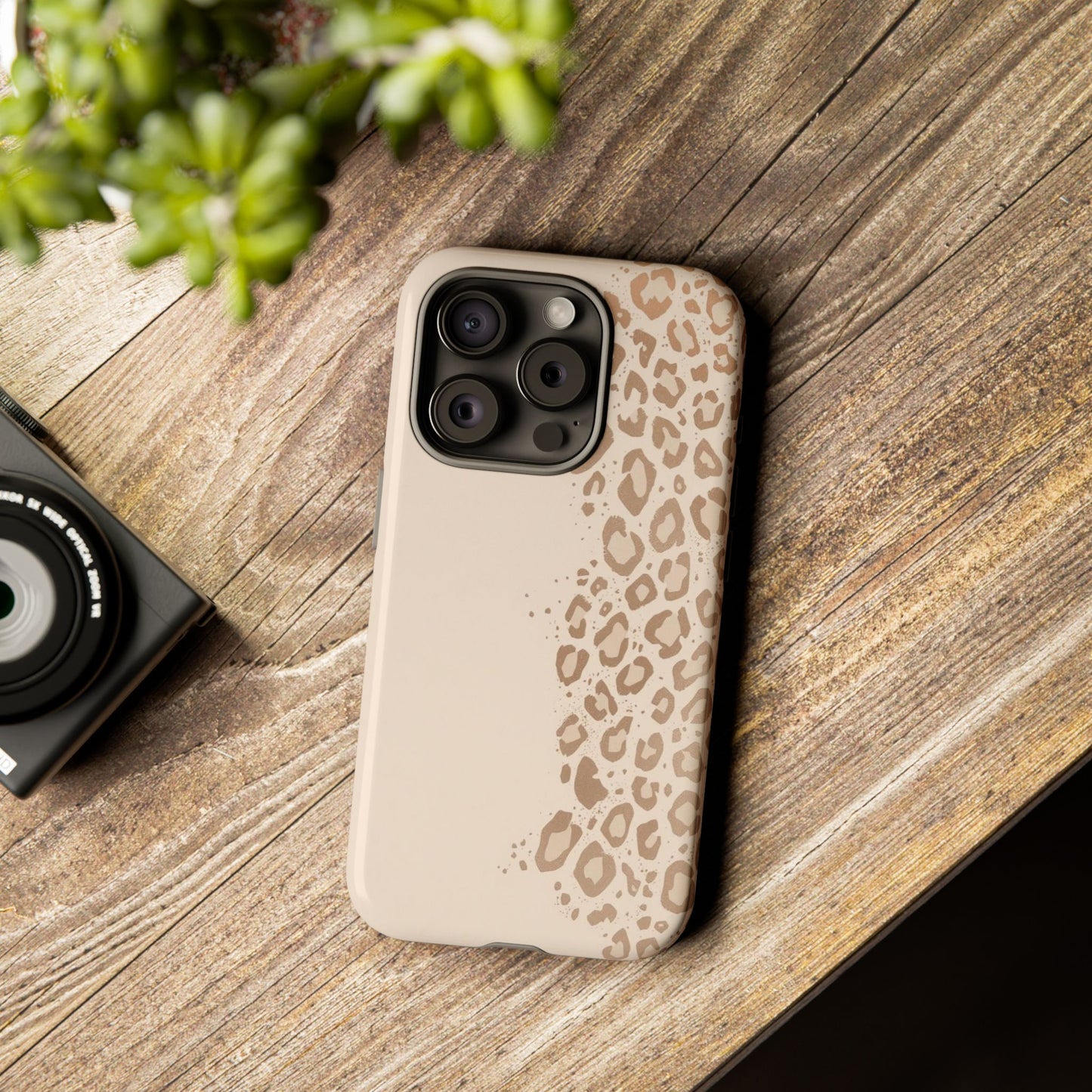Phone Case – Beige Leopard Print Protective Cover