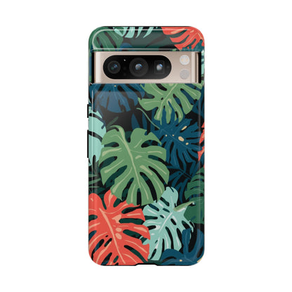 Tropical Monstera Phone Case — Colorful Leaf Protective Tough Case