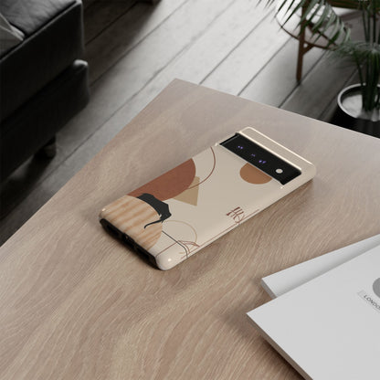 Abstract Earth Tones Phone Case — Minimal Geometric Design