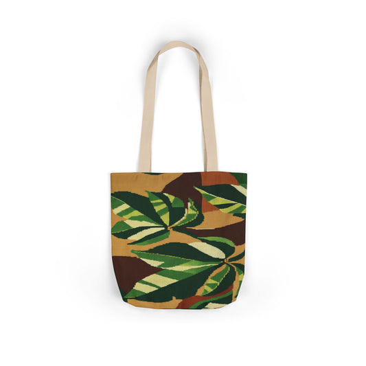Tropical Camo Canvas Tote Bag – Green Leaf Print