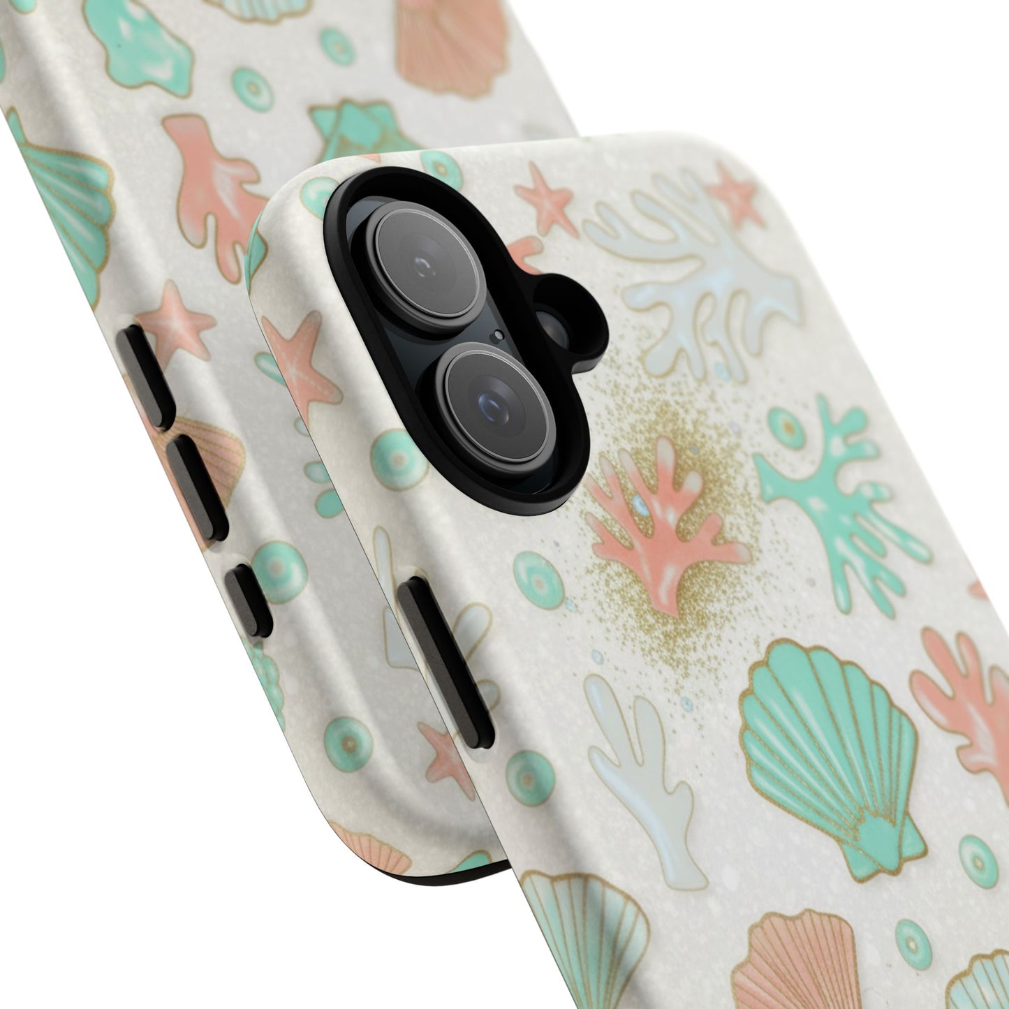 Seashell Coral Phone Case — Pastel Beach Shells Protective Tough Case