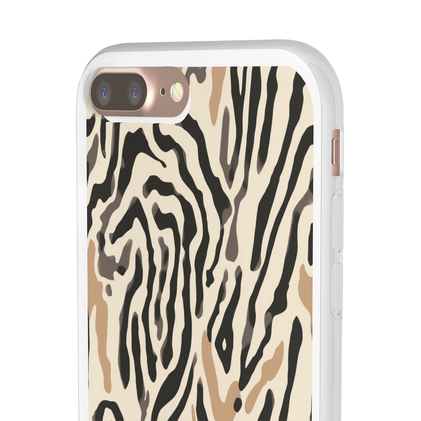 Zebra Stripe Phone Case – Neutral Animal Print Flexi Case