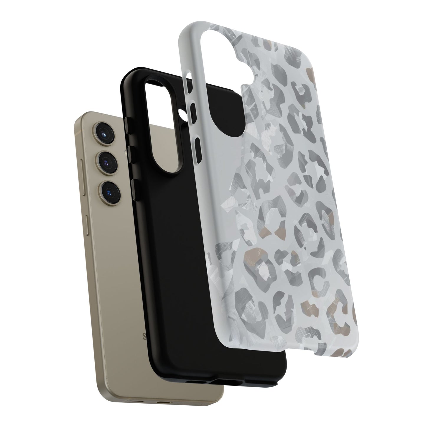 Silver Leopard Tough Phone Case