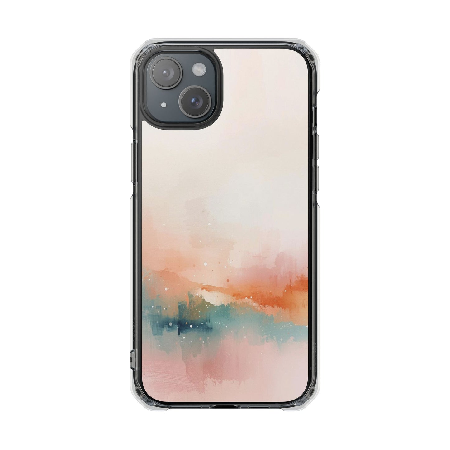 Clear Magnetic Impact Phone Case — Pastel Watercolor Sunset Design