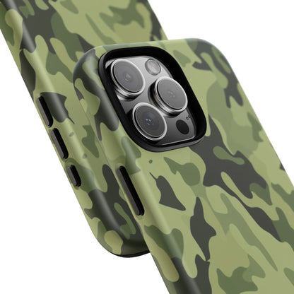Camo Tough Phone Case — Military Green Protective iPhone Cover