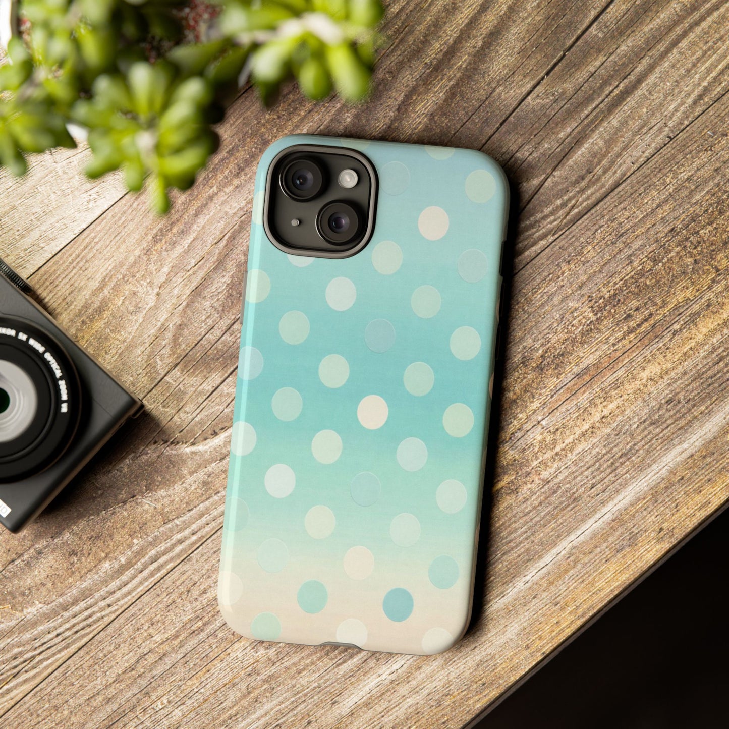 Abstract Palm Tough Phone Case — Minimal Coastal Blue Protective Cover
