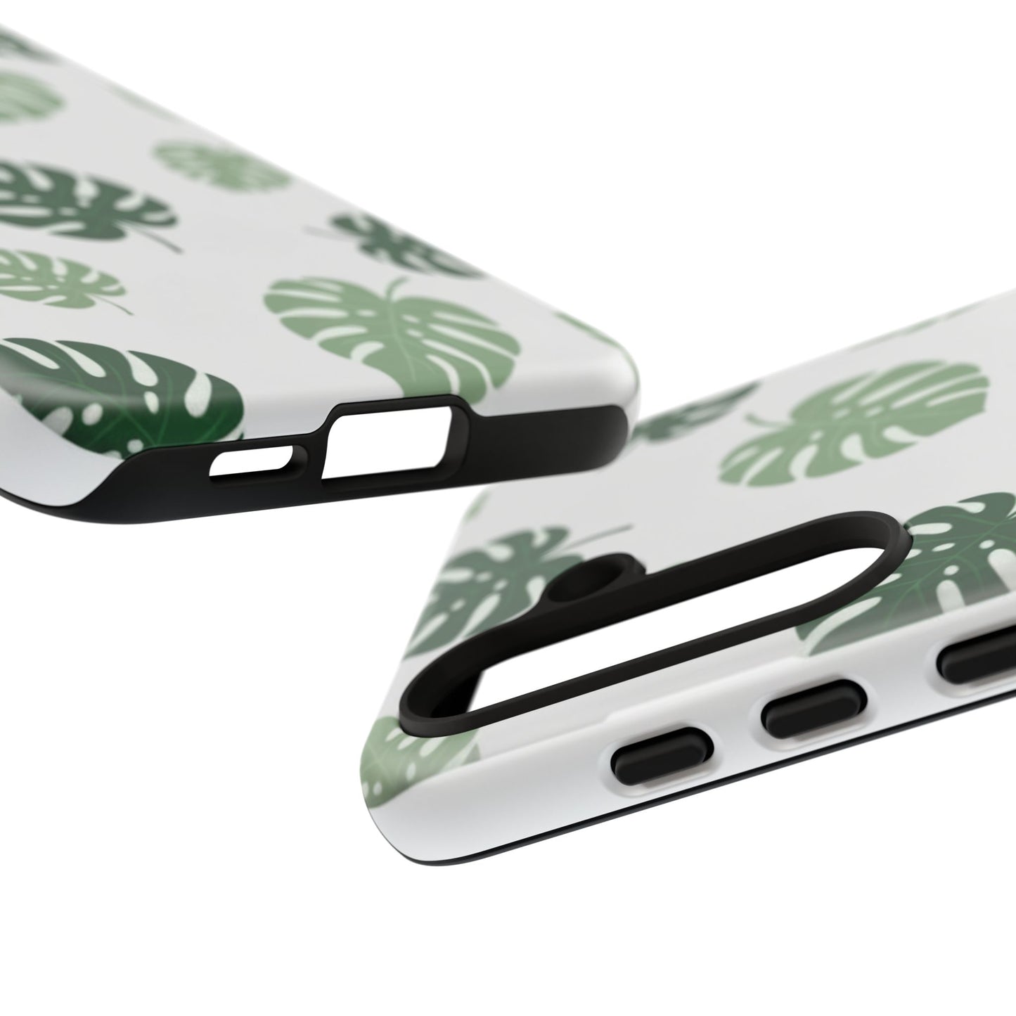 Monstera Leaf Tough Phone Case – Tropical Green Palm Pattern Protective Cover