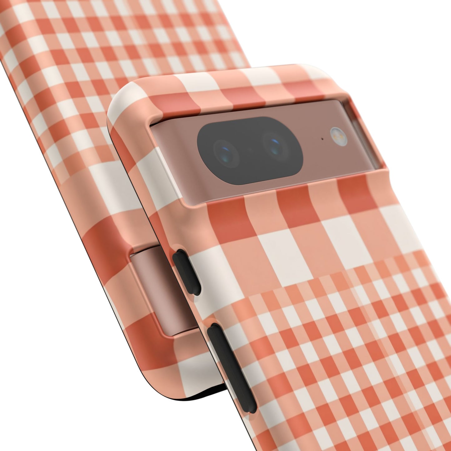 Buffalo Check Tough Phone Case — Orange Gingham Protective Cover