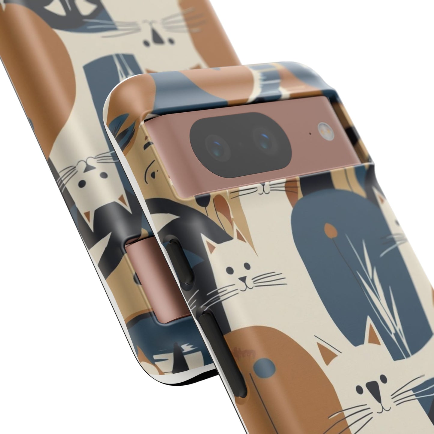 Cat Pattern Phone Case – Retro Abstract Cats Protective iPhone Cover