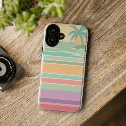 Tough Case — Retro Pastel Sunset Palm Tree Phone Case