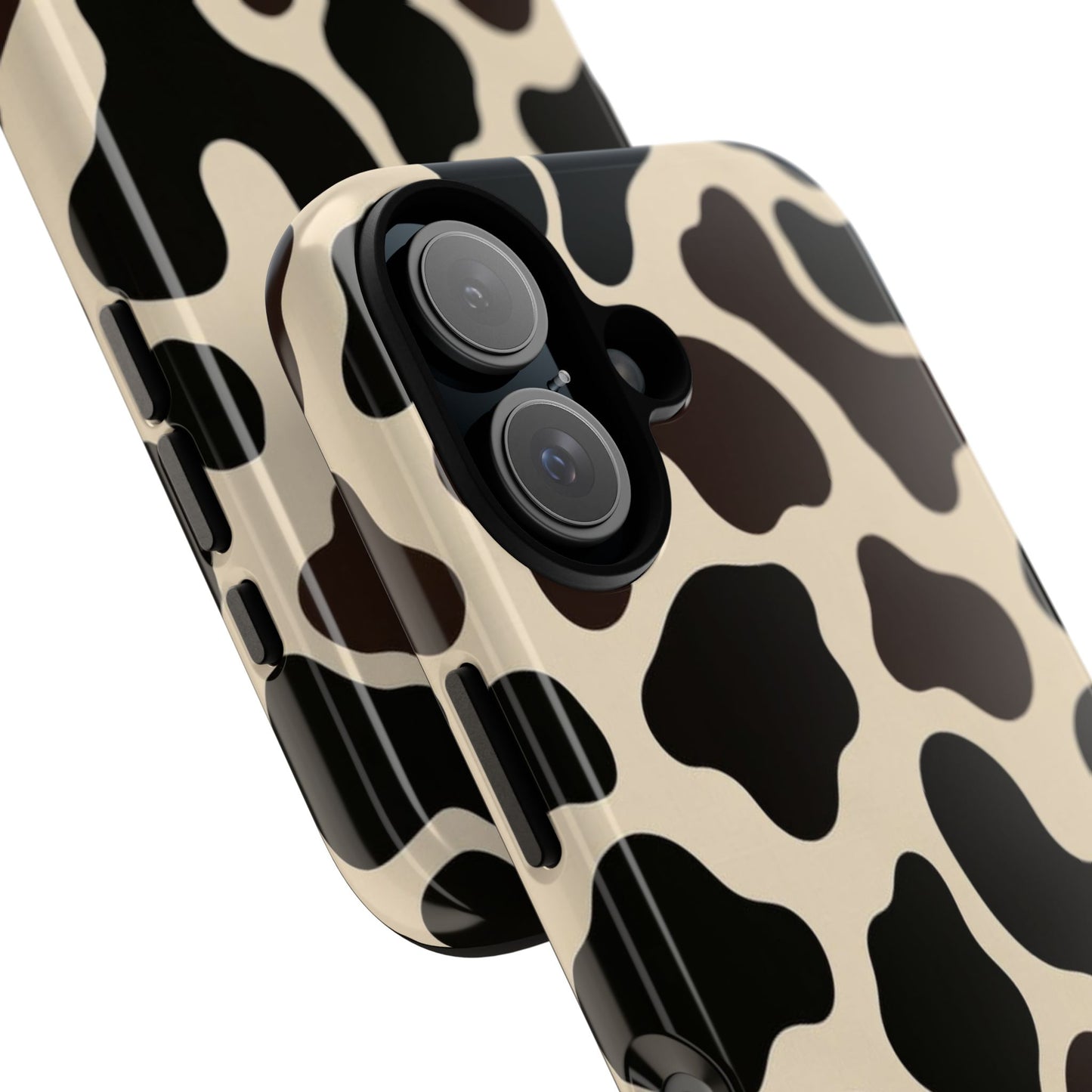 Cow Print Phone Case — Black & Cream Protective  Case