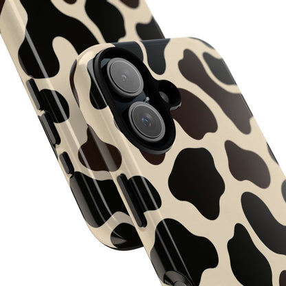 Cow Print Phone Case — Black & Cream Protective  Case