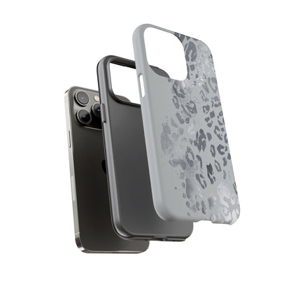 Gray Leopard Print Tough Phone Case