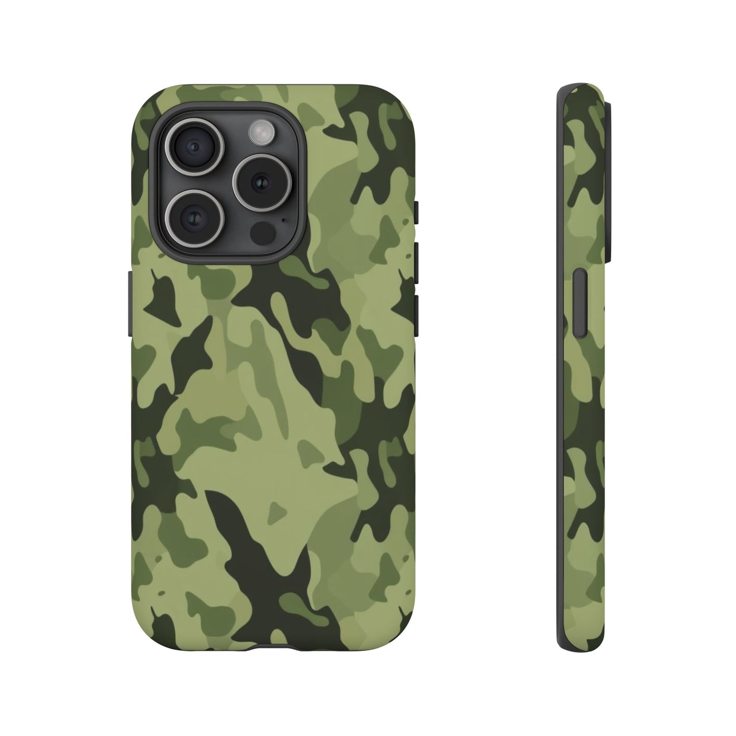 Camo Tough Phone Case — Military Green Protective iPhone Cover