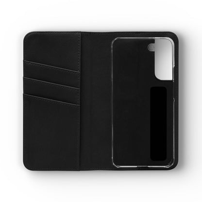 Checkerboard Flip Phone Case – Retro Black & Cream Geometric Wallet Case