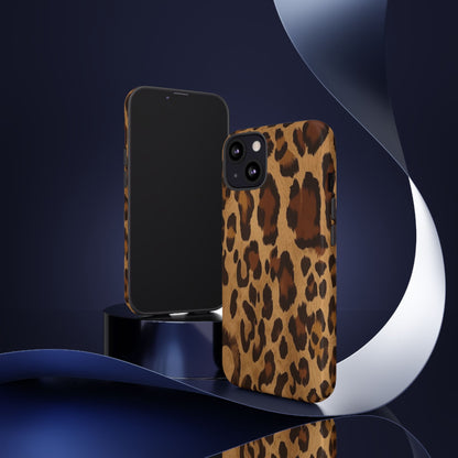 Leopard Print Tough Phone Case — Durable Animal Print Protective Cover