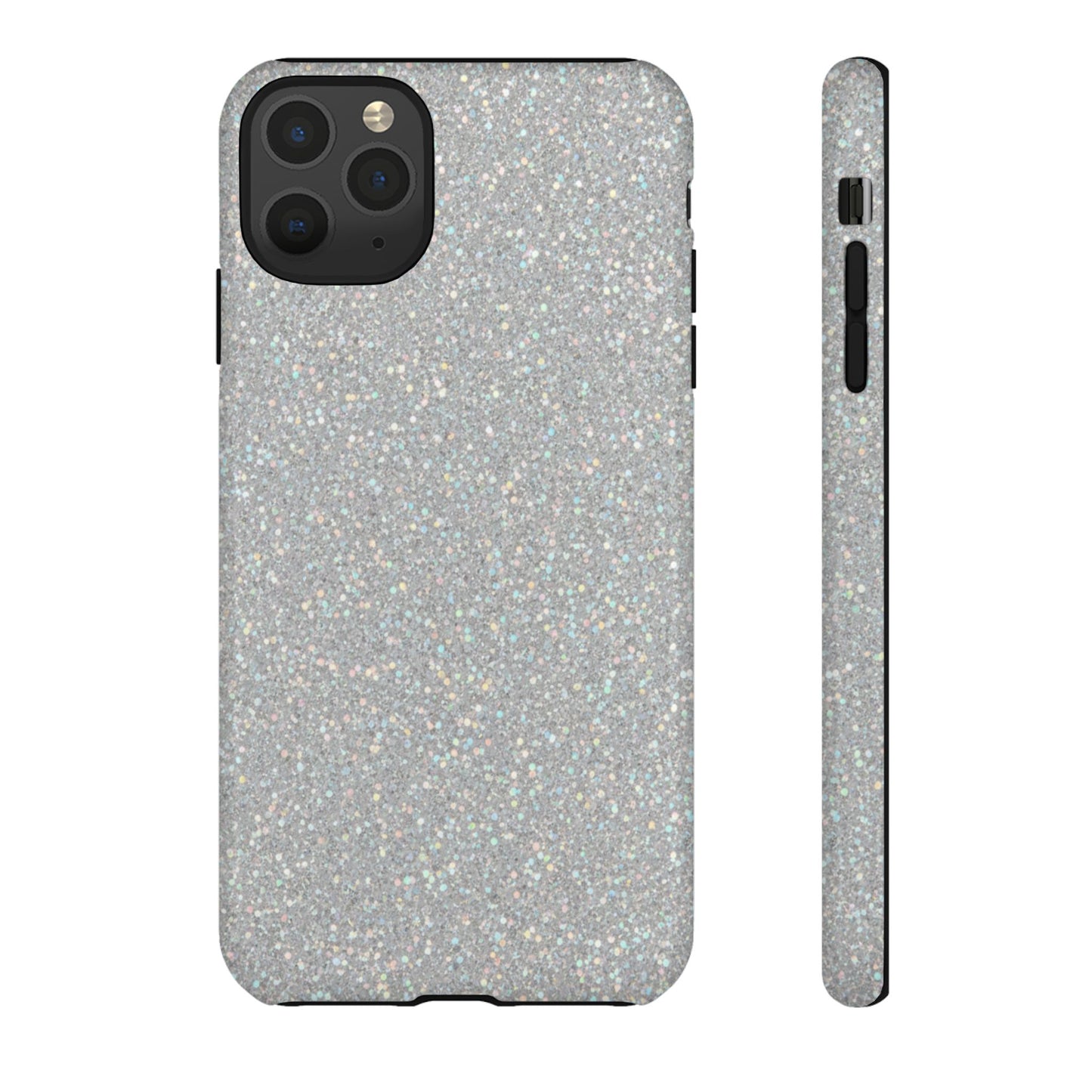 Glitter Silver Tough Phone Case — Sparkling Protective Phone Case