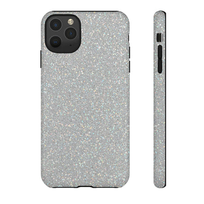 Glitter Silver Tough Phone Case — Sparkling Protective Phone Case