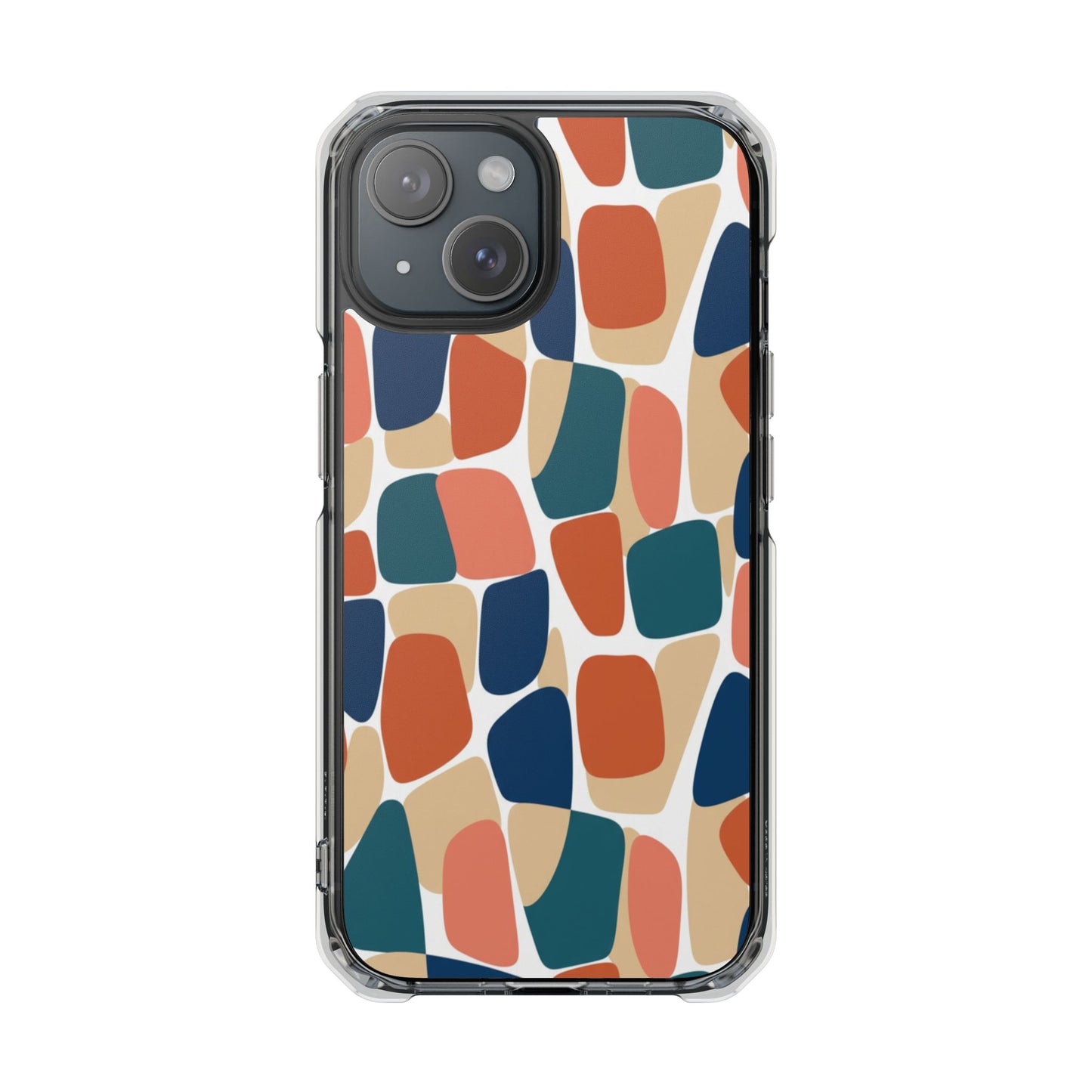 Clear Magnetic Phone Case — Abstract Color Block Protective Case
