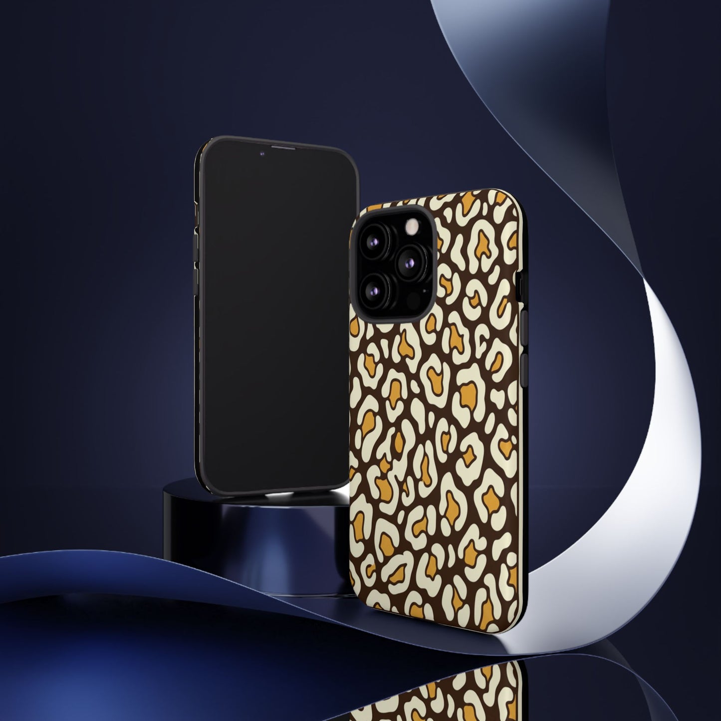 Leopard Print Tough Phone Case — Durable Protective iPhone Cover
