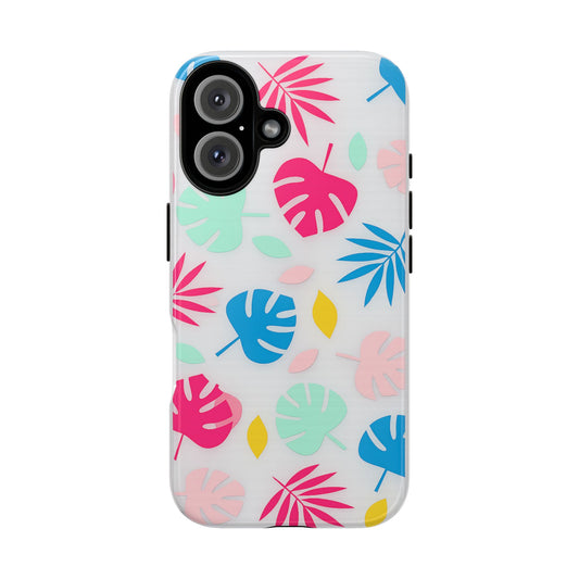 Tropical Leaf Phone Case — Colorful Monstera & Palm Pattern