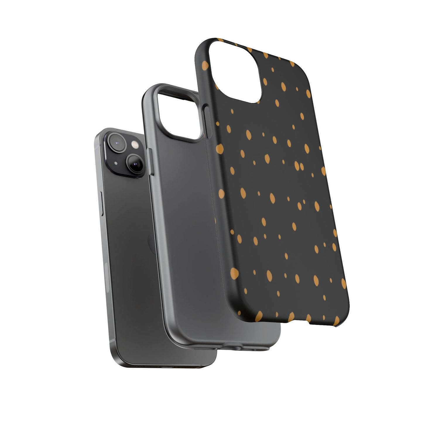 Black & Gold Dot Tough Phone Case — Protective Sparkle Pattern