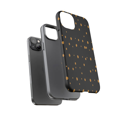 Black & Gold Dot Tough Phone Case — Protective Sparkle Pattern