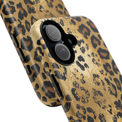 Leopard Print Tough Phone Case — Durable Protective iPhone Cover